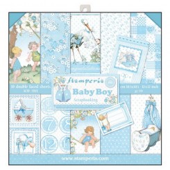 Дизайнерски блок STAMPERIA BABY BOY PAD 10бр двустранни 12"x12"