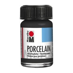 Черна Акрилна Боя за Стъкло и Порцелан без Изпичане Marabu Porcelain 15 ml 