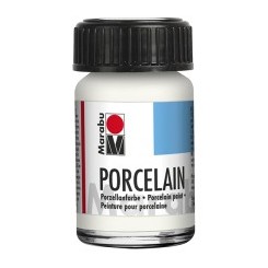 Бяла Акрилна Боя за Стъкло и Порцелан без Изпичане Marabu Porcelain 15 ml 