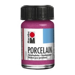Розова Глитерна Акрилна Боя за Стъкло и Порцелан без Изпичане Marabu Porcelain 15 ml 