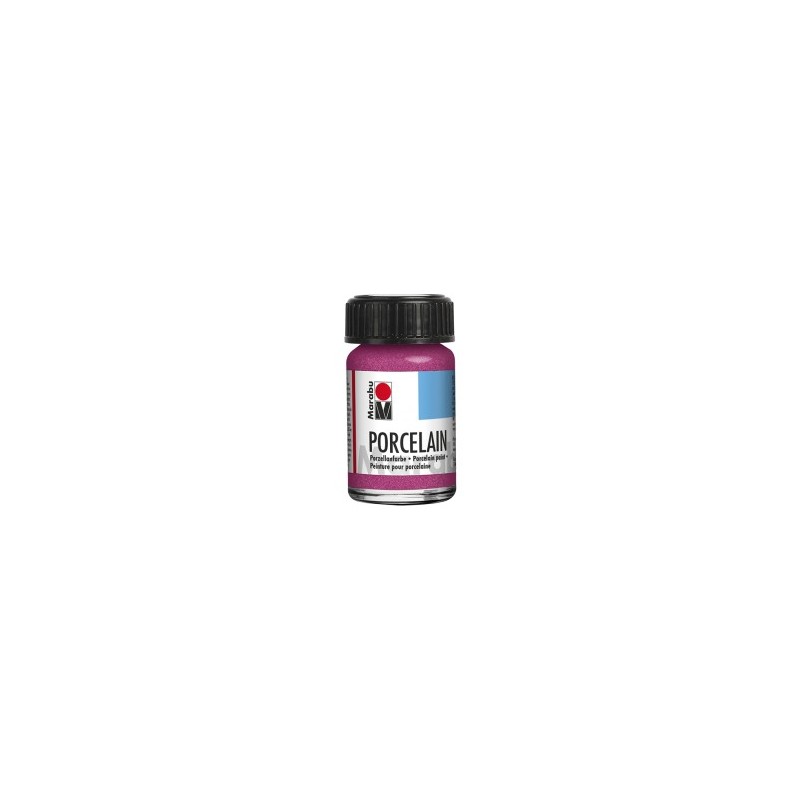 Розова Глитерна Акрилна Боя за Стъкло и Порцелан без Изпичане Marabu Porcelain 15 ml 