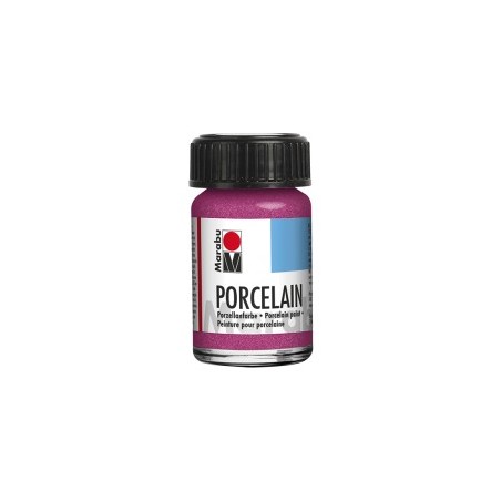 Розова Глитерна Акрилна Боя за Стъкло и Порцелан без Изпичане Marabu Porcelain 15 ml 