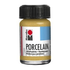Златна Глитерна Акрилна Боя за Стъкло и Порцелан без Изпичане Marabu Porcelain 15 ml 