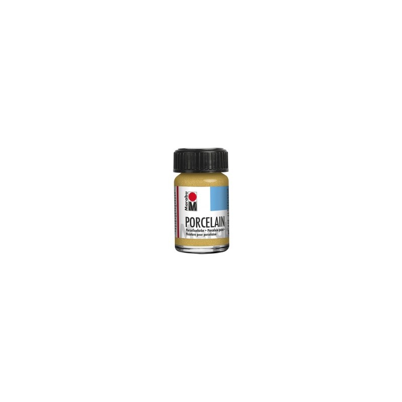 Златна Глитерна Акрилна Боя за Стъкло и Порцелан без Изпичане Marabu Porcelain 15 ml 