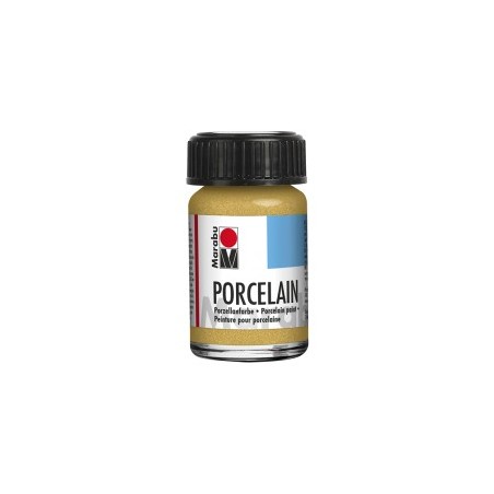 Златна Глитерна Акрилна Боя за Стъкло и Порцелан без Изпичане Marabu Porcelain 15 ml 