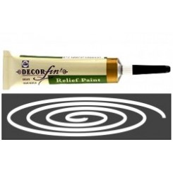 DECORFIN RELIEF, Talens 20ml - Контур за стъкло и др. повърхности - Бяло