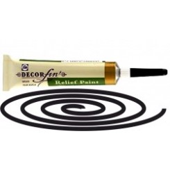 DECORFIN RELIEF, Talens 20ml -Черно- Контур за стъкло и др. повърхности